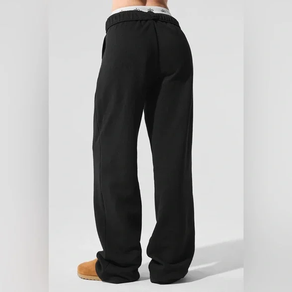 Alo Accolade Straight Leg Sweatpants Black U5012RG - Picture 2 of 8